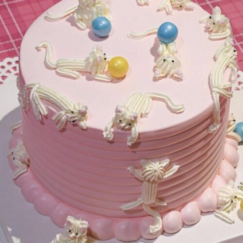 Almond Cake w/Mint Green Buttercream Frosting