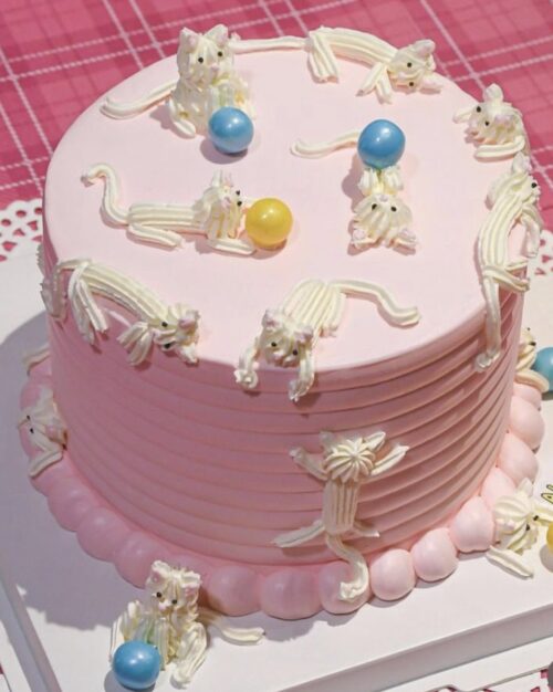 Almond Cake w/Mint Green Buttercream Frosting